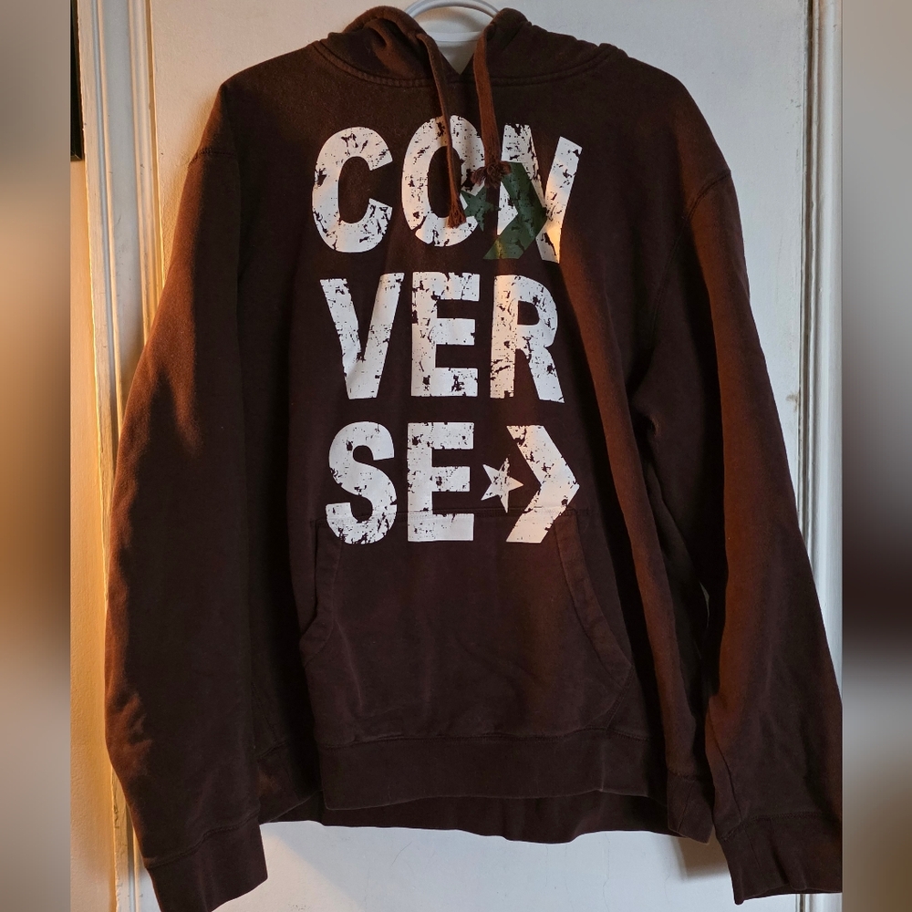 Converse Dark Brown Hoodie with White Logo